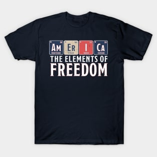 America The Elements of Freedom Periodic Table 4th of July T-Shirt